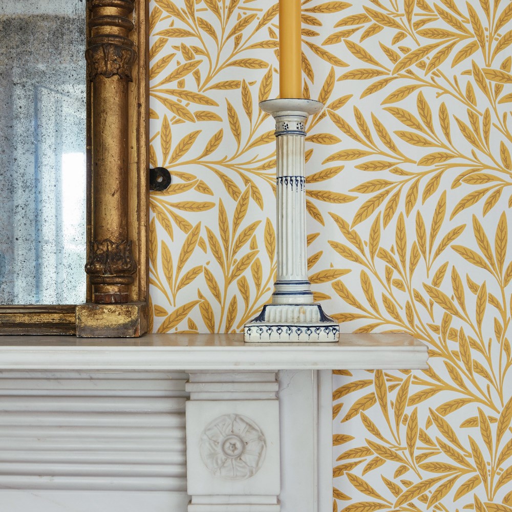 Willow Leaf Wallpaper 216963 by Morris & Co in Yellow